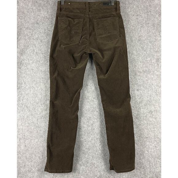 AG Adriano Goldschmied Mari Corduroy Pant Womens 27 Brown Mid Rise Slim Straight - Picture 12 of 16